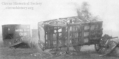 Burning wagon