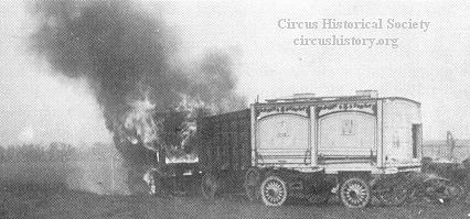 Burning wagon
