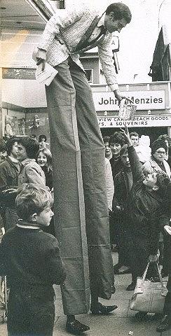 Tom on stilts